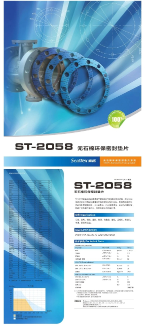 SealTex索拓耐高温高压ST-2058进口无石棉板石化钢铁造船用