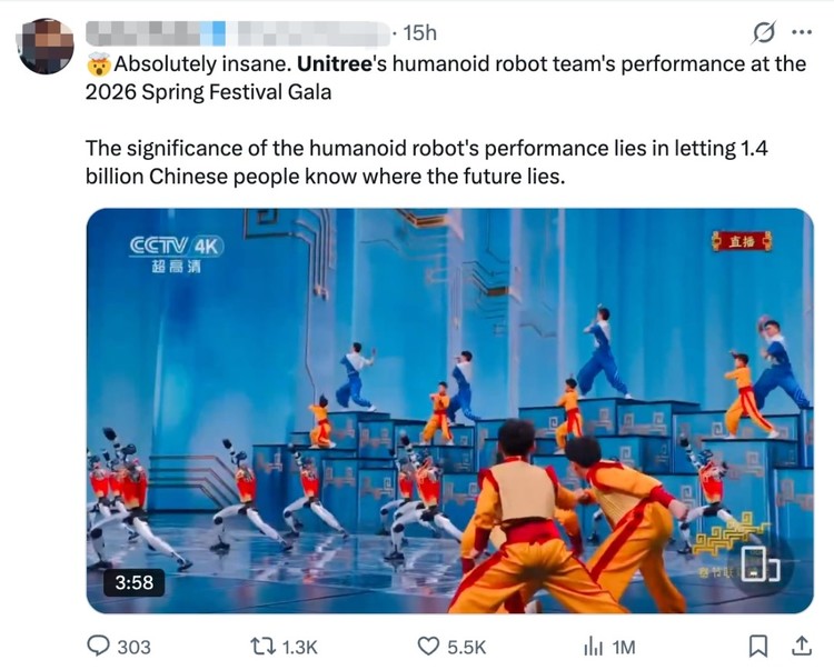 外网爆火、国人刷屏:今年春晚的机器人“顶流”，为什么还是宇树?