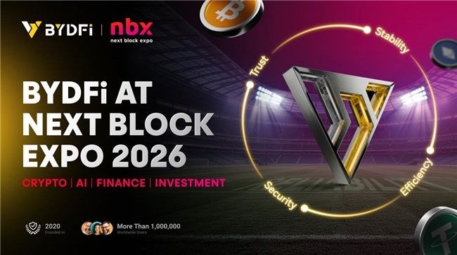 <span><b>1</b> / 5</span>BYDFi赞助华沙Next Block Expo 2026 进一步拓展欧洲影响力
