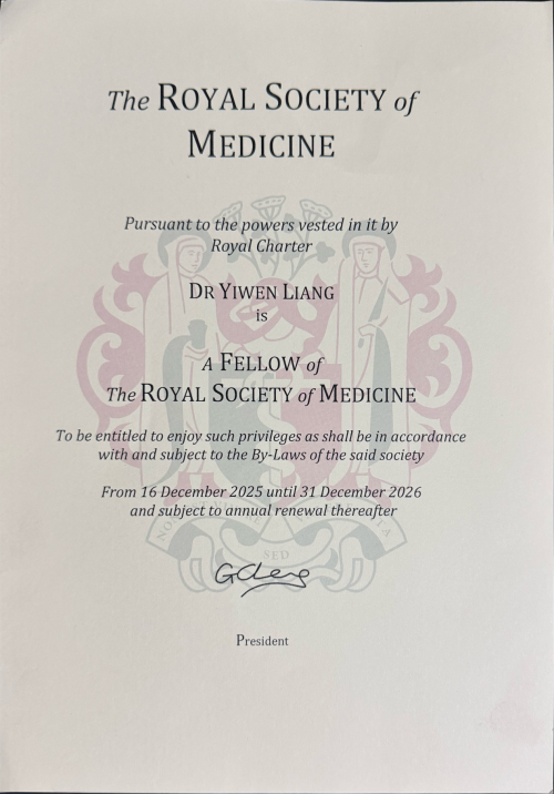 梁乙雯荣膺英国皇家医学会院士 健康产业迎来新的里程碑