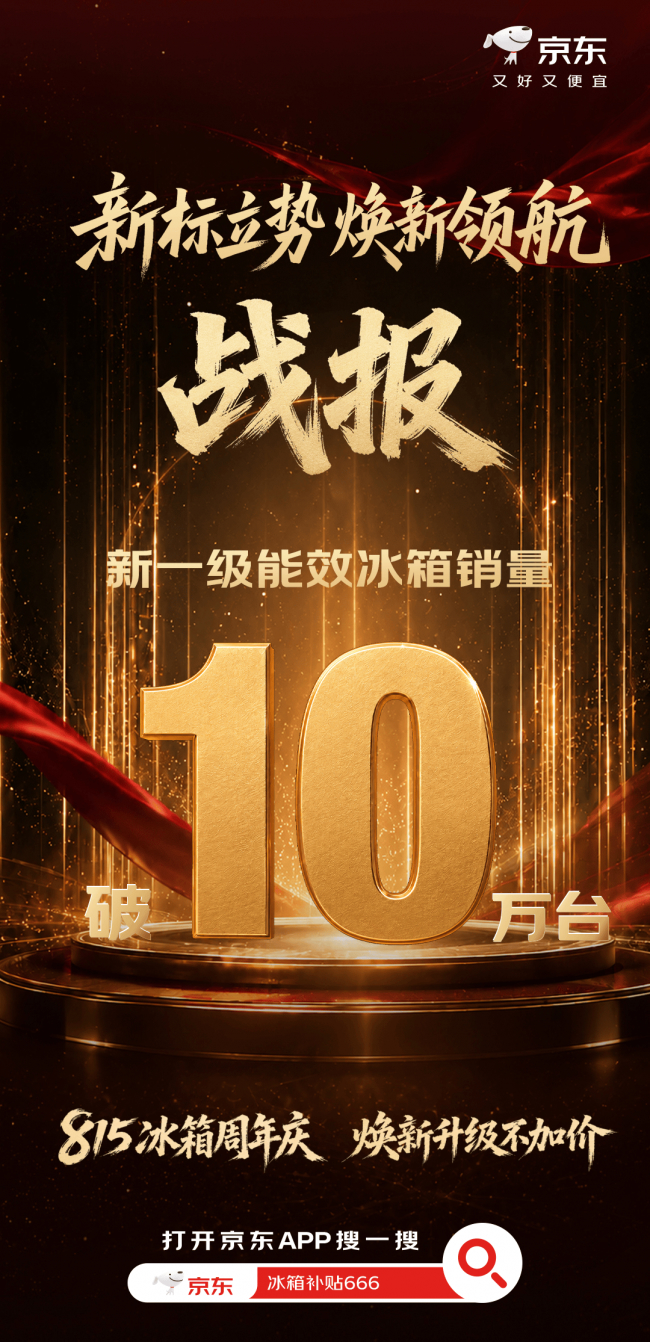 30小时销量破10万台！ 新一级能效冰箱销售主阵地在京东